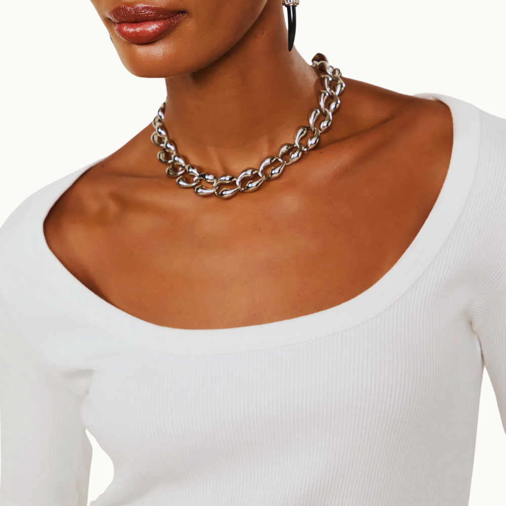 BLUSA DE MALHA RIB MANGA LONGA