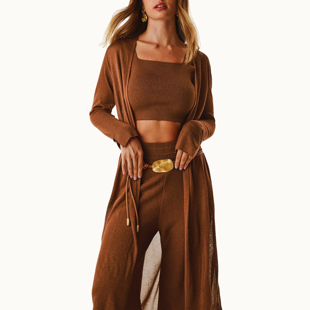 CARDIGAN LONGO RITA TRICOT CAMEL