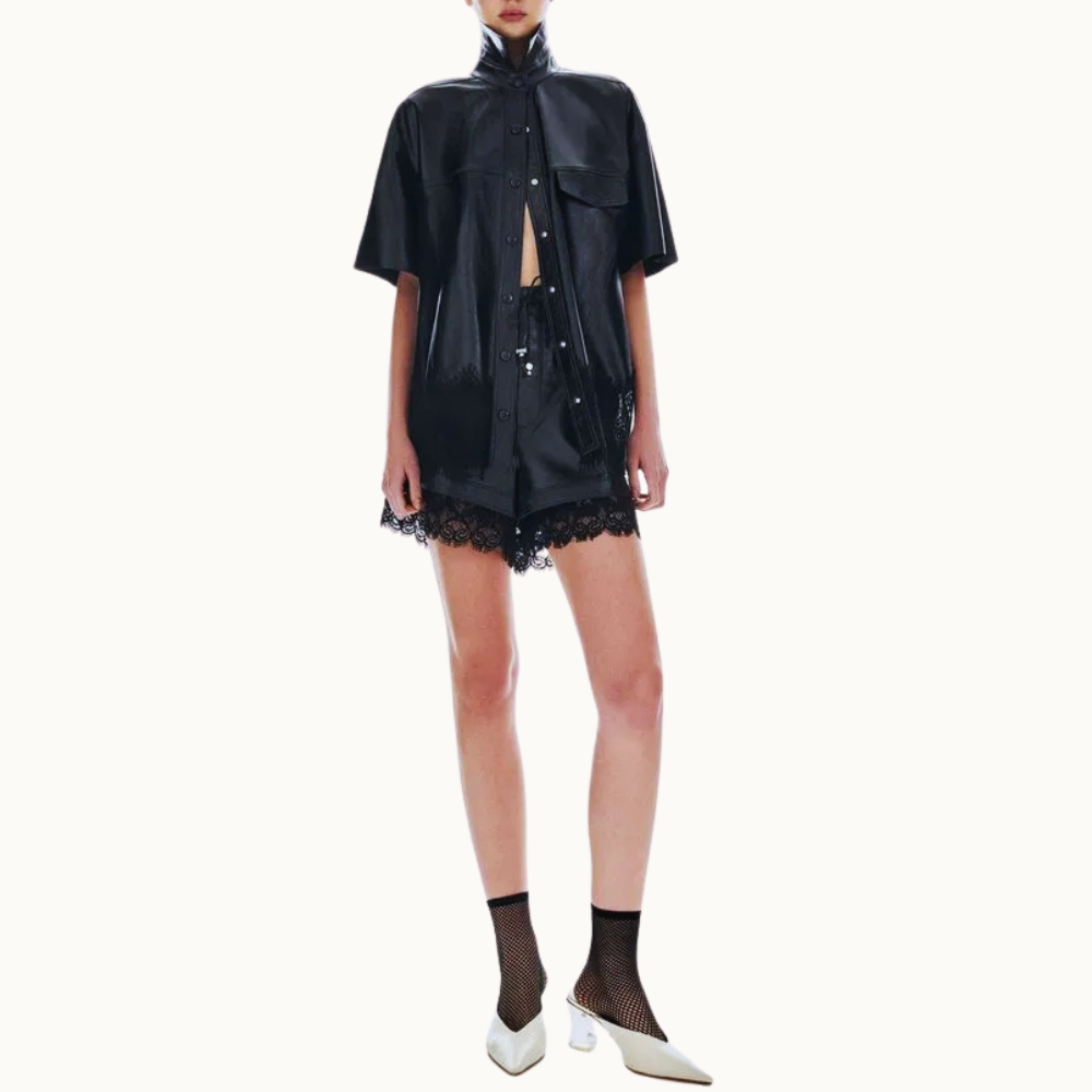 SHORTS COURO POPPY