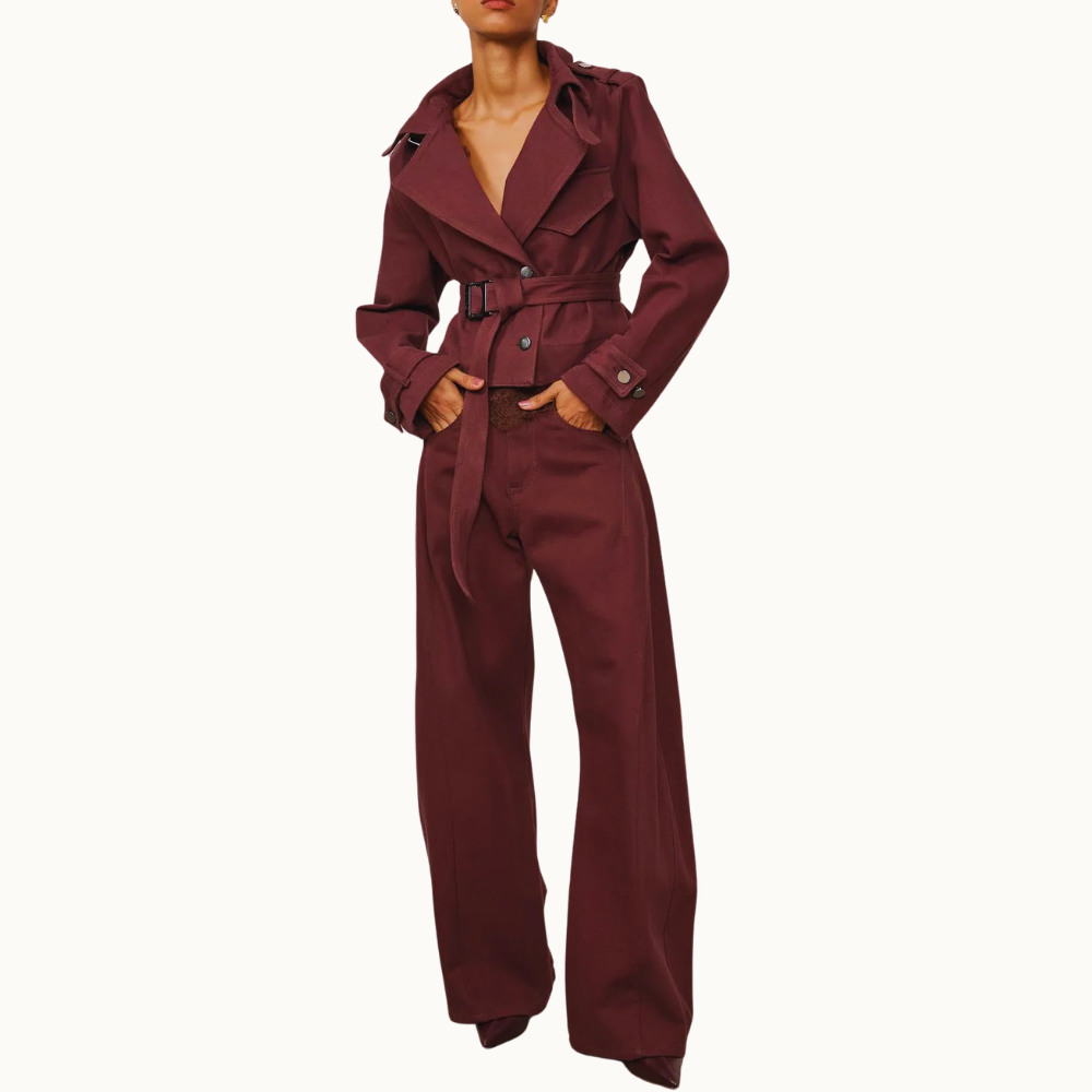 TRENCHCOAT DE SARJA CURTO BOHO