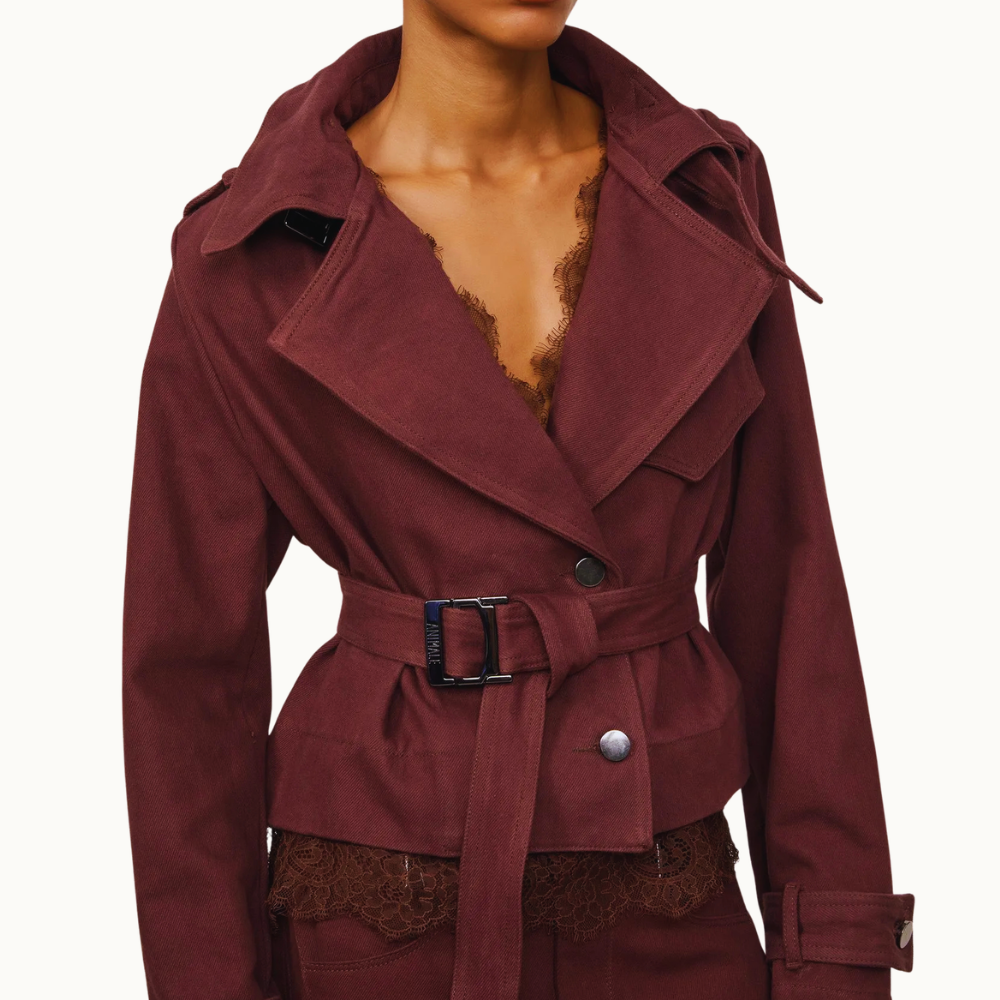 TRENCHCOAT DE SARJA CURTO BOHO
