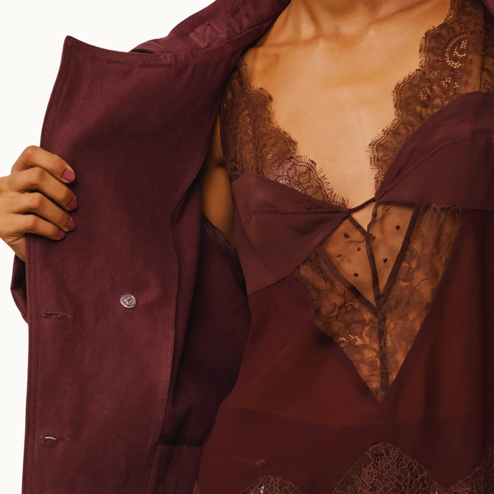 TRENCHCOAT DE SARJA CURTO BOHO