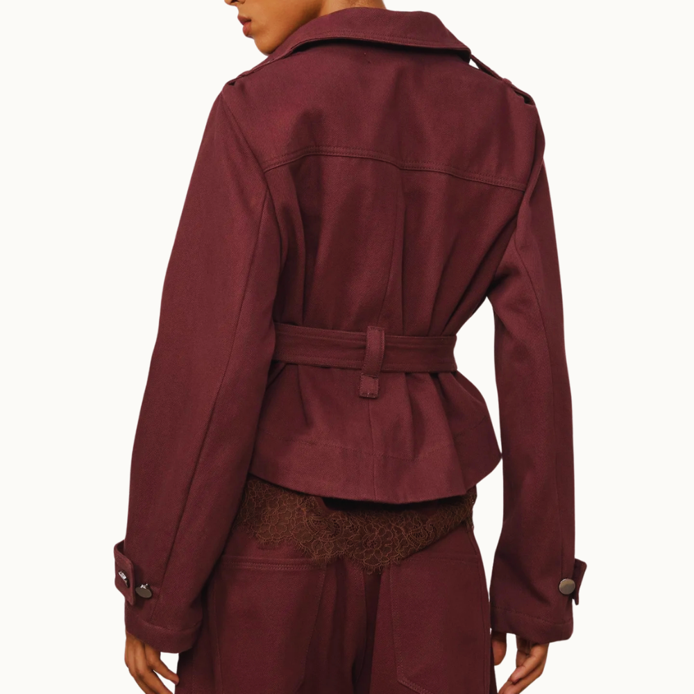 TRENCHCOAT DE SARJA CURTO BOHO