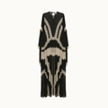 VESTIDO LONGO MANGA LONGA CHIFFON COM RENDA